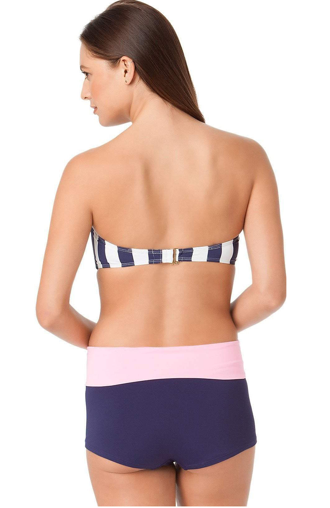  Anne Cole High Waist Skort Bikini Bottom In Navy