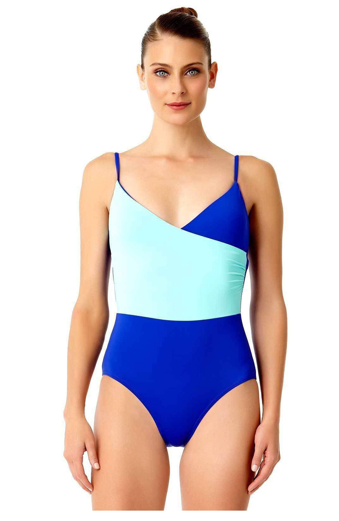  Anne Cole Live In Color Wrap Front One Piece Swimsuit