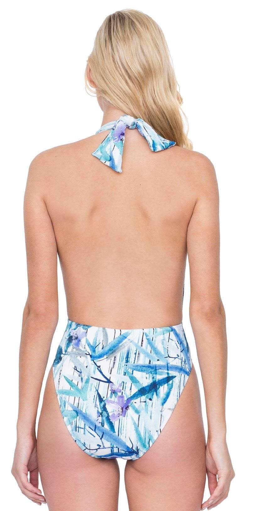  Gottex Exotic Paradise Deep Plunge One Piece Swimsuit