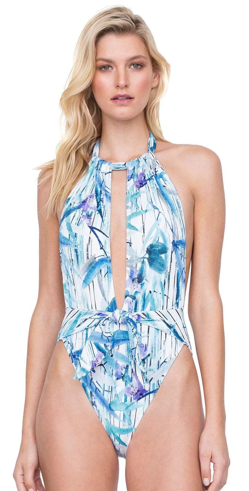  Gottex Exotic Paradise Deep Plunge One Piece Swimsuit