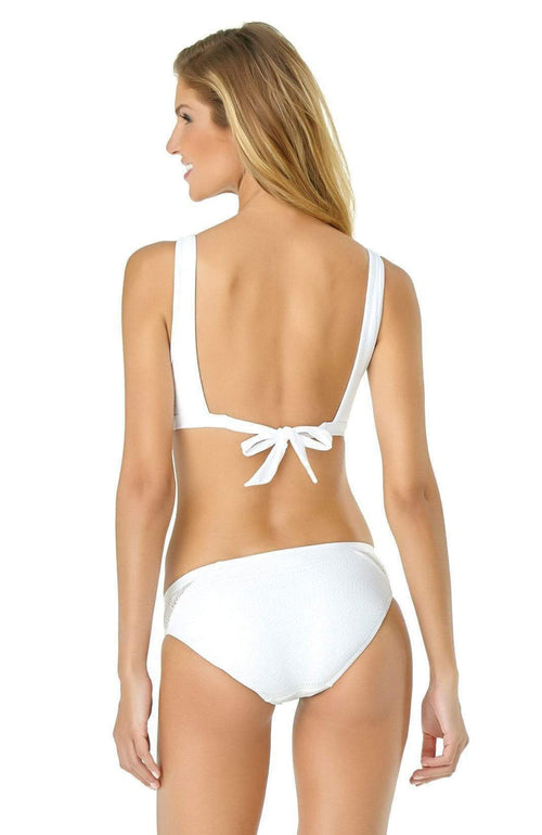  Anne Cole Crochet Spliced Bikini Bottom In White