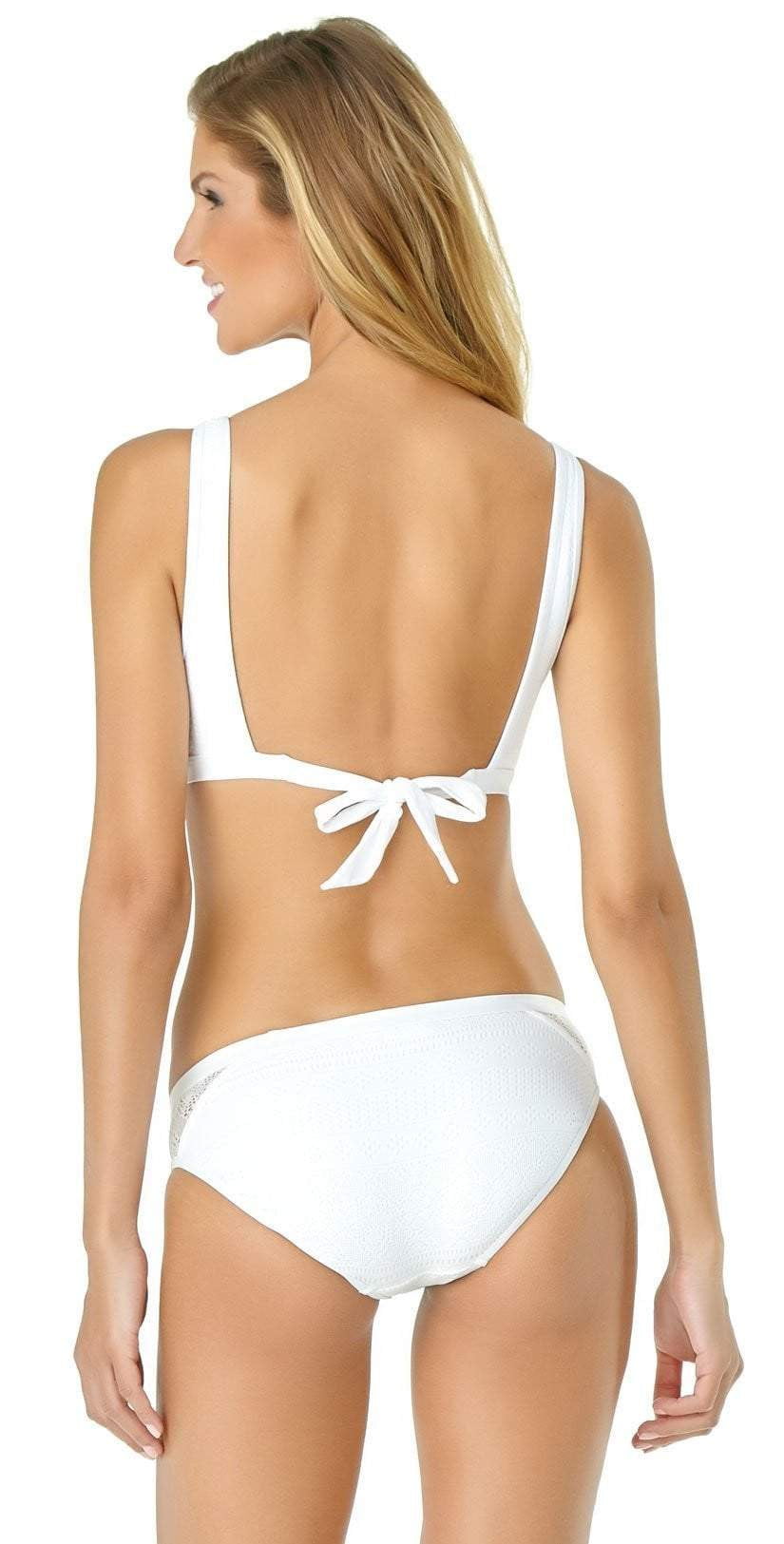  Anne Cole In First Lace Solid Crochet Bralette Bikini Top