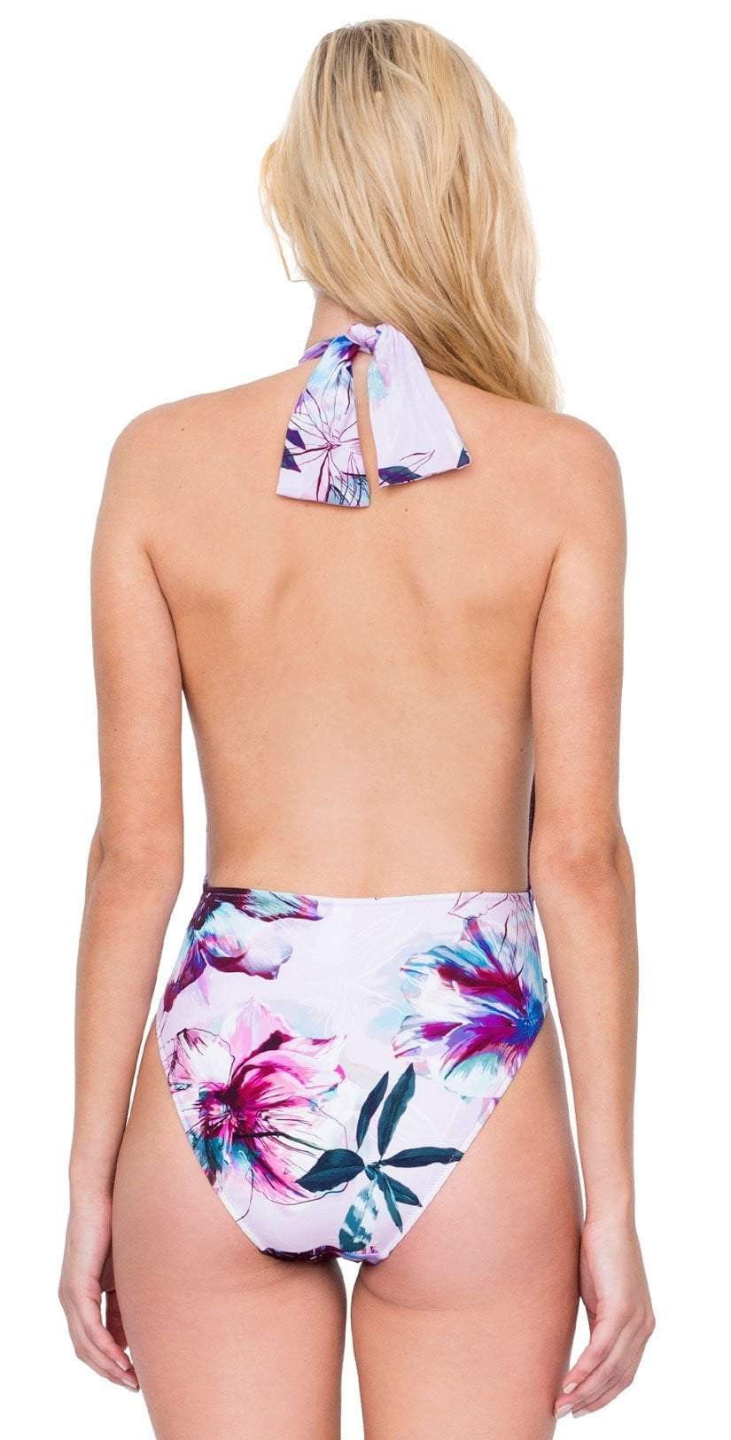  Gottex Primrose Deep Plunge High Neck One Piece Swimsuit
