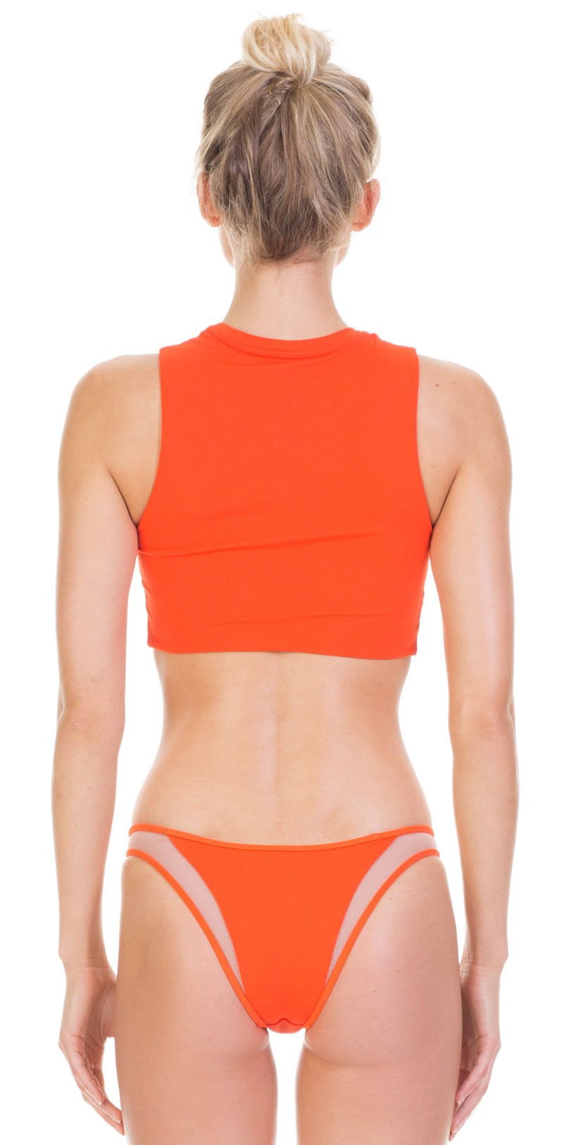  Tori Praver Manon Fine Rib Bikini Bottom In Hot Orange