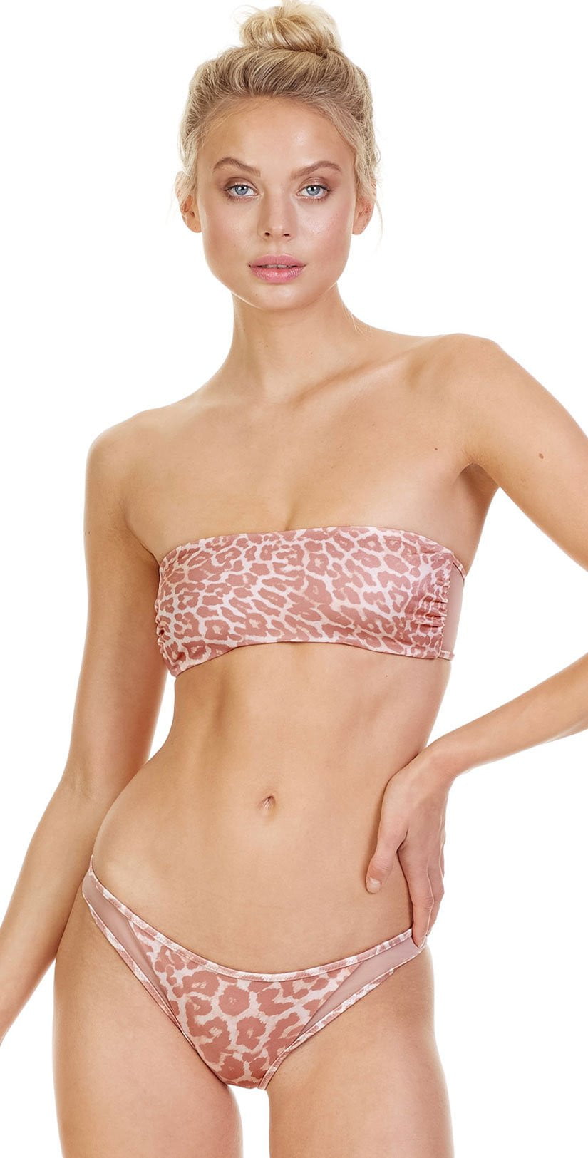  Tori Praver Royale Bandeau Bikini Top In Soleil Leopard
