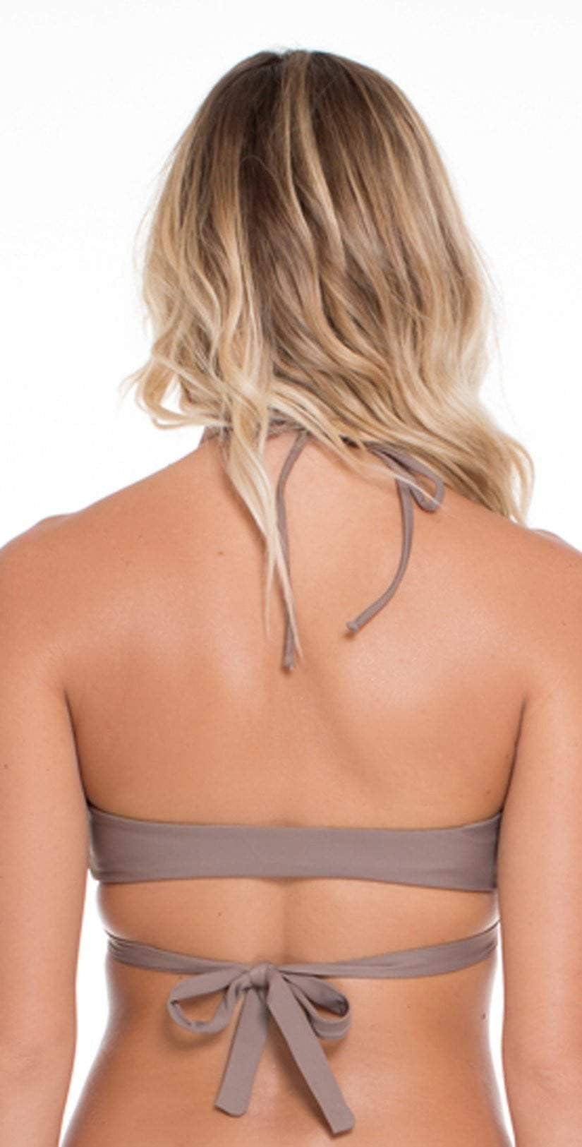  Luli Fama Cosita Buena Halter Bikini Top In Sandy Toes