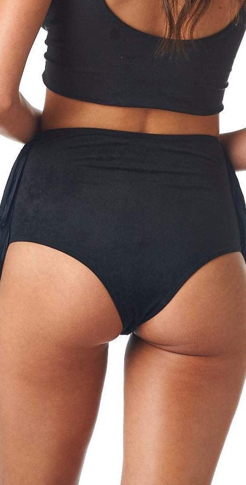  Montce Faux Suede High Rise Bottom In Black