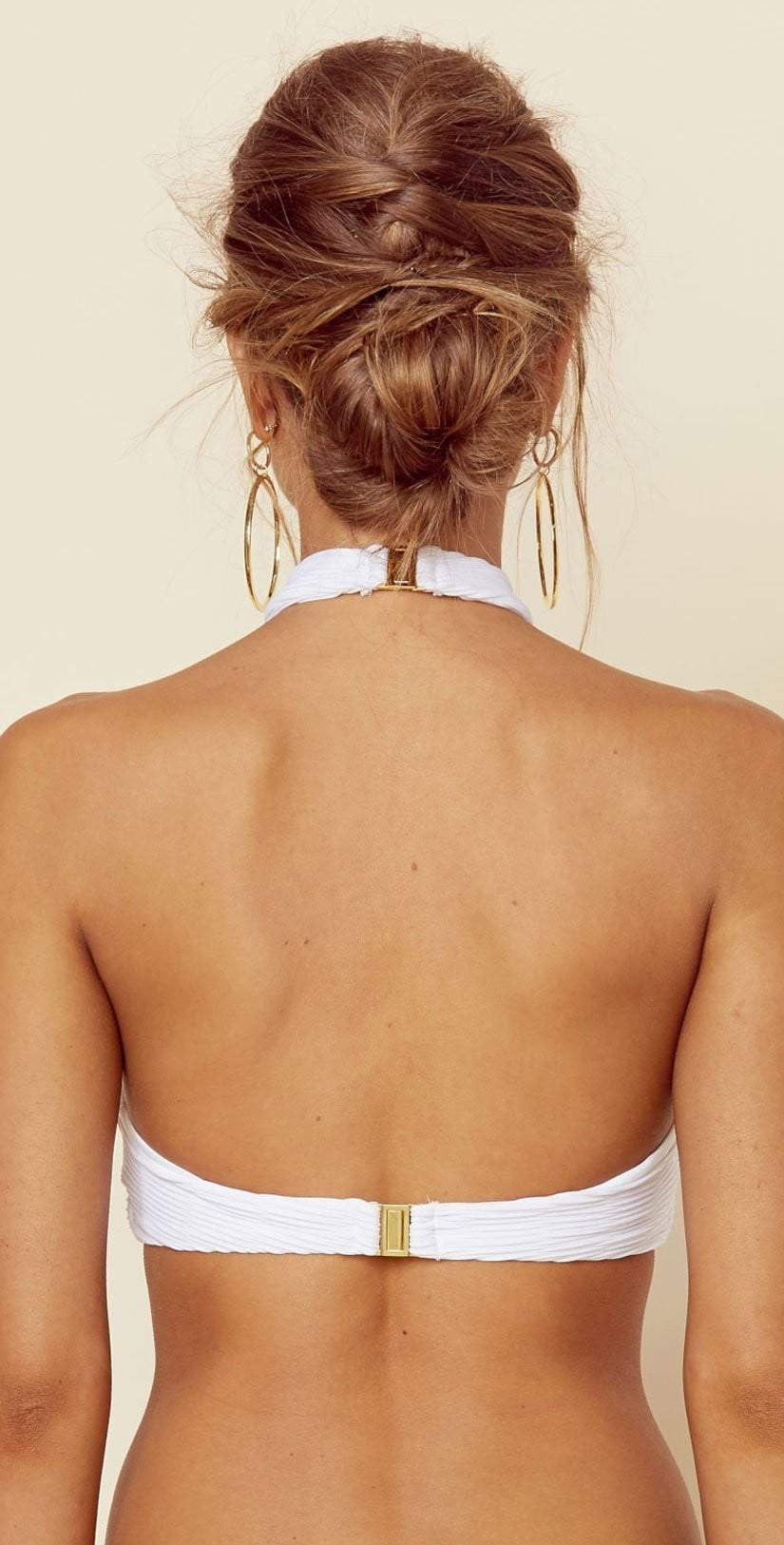  Blue Life Vixen Halter Top In White Jacquard 390-2516-WHT