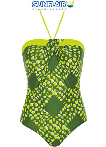  Sunflair Green Halter One Piece