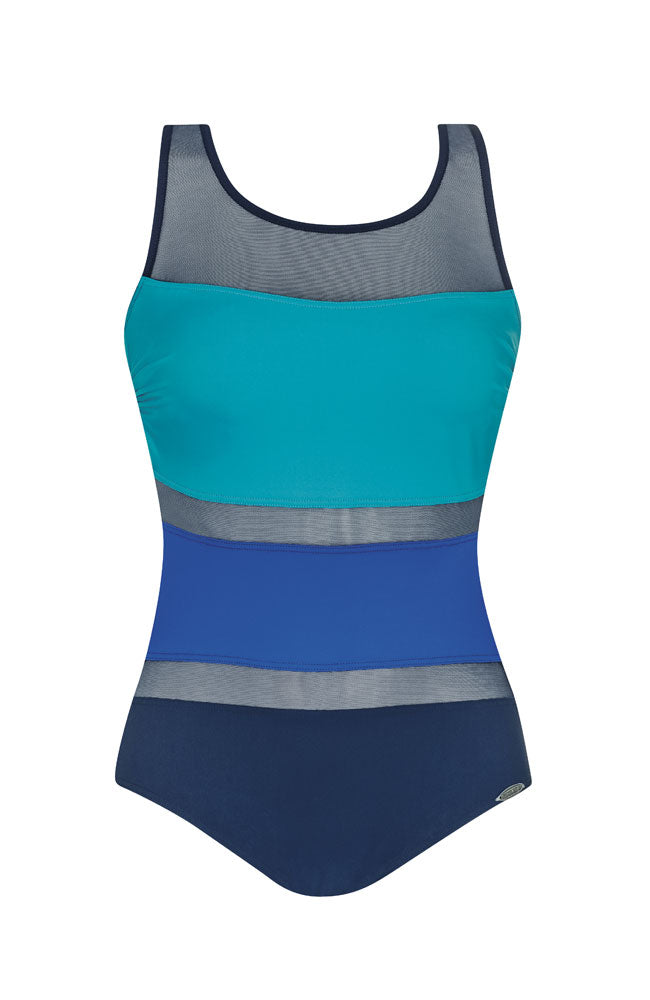  Sunflair Modern Cubes Scoop Neck One Piece Swimsuit