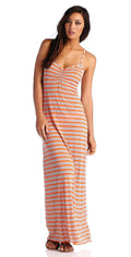  Vitamin A Erica Heather Stripe Maxi Dress In Clementine
