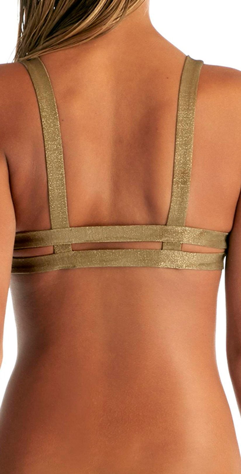  Vitamin A Neutra Bralette Top In Bronze Metallic