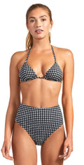  Vitamin A Gia Reversible Triangle Bikini Top In Vichy Black