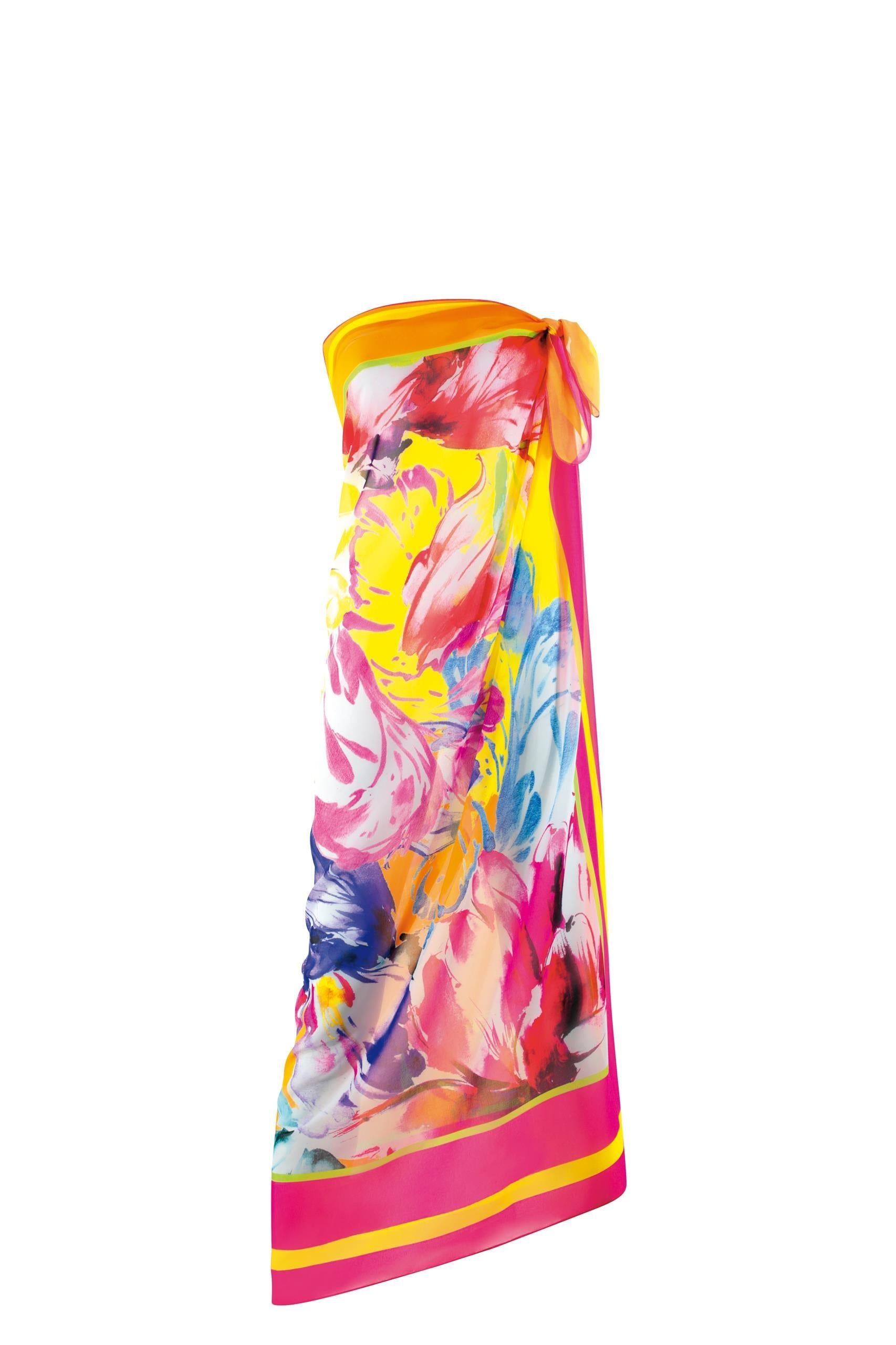  Sunflair Pink Floral Pareo