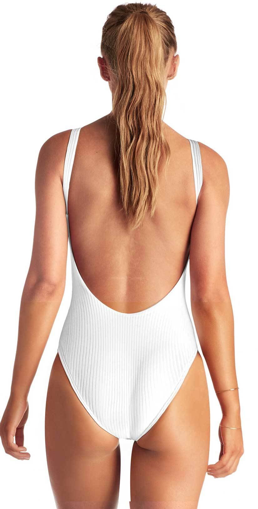  Vitamin A EcoRib Leah Full Coverage One Piece Swimsuit In White