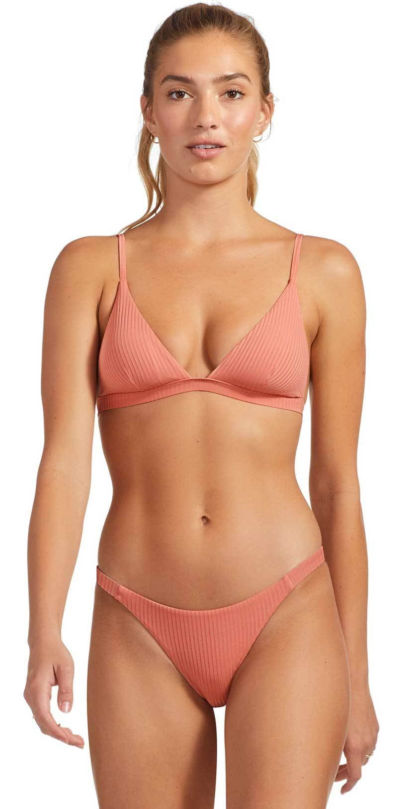  Vitamin A EcoRib Carmen Bikini Bottom In Soft Coral