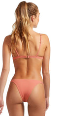  Vitamin A EcoRib Carmen Bikini Bottom In Soft Coral
