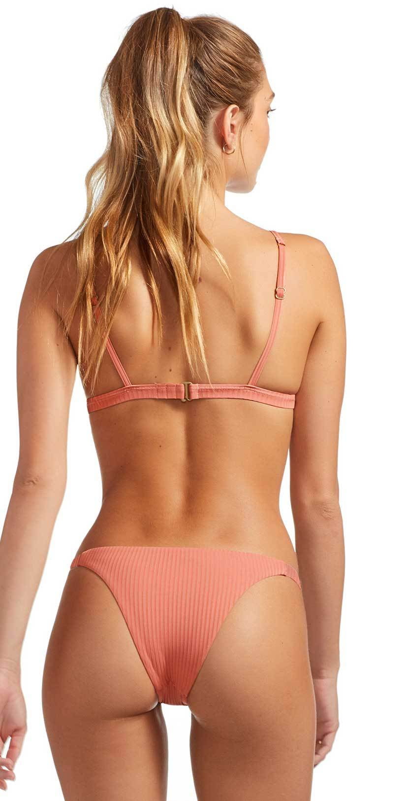  Vitamin A EcoRib Carmen Bikini Bottom In Soft Coral