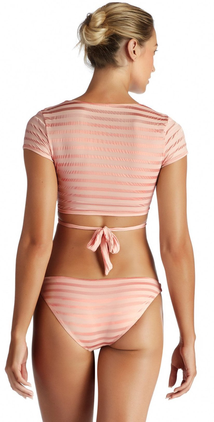  Vitamin A Ballerina Wrap Top In Pink Ballet Stripe