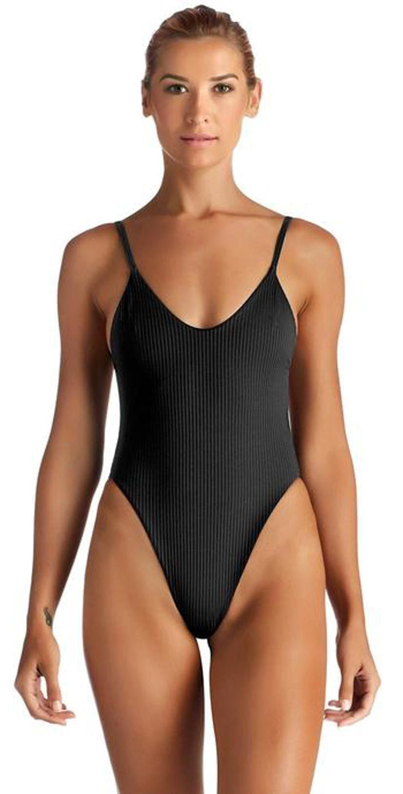 Vitamin A EcoRib Yasmeen One Piece In Black