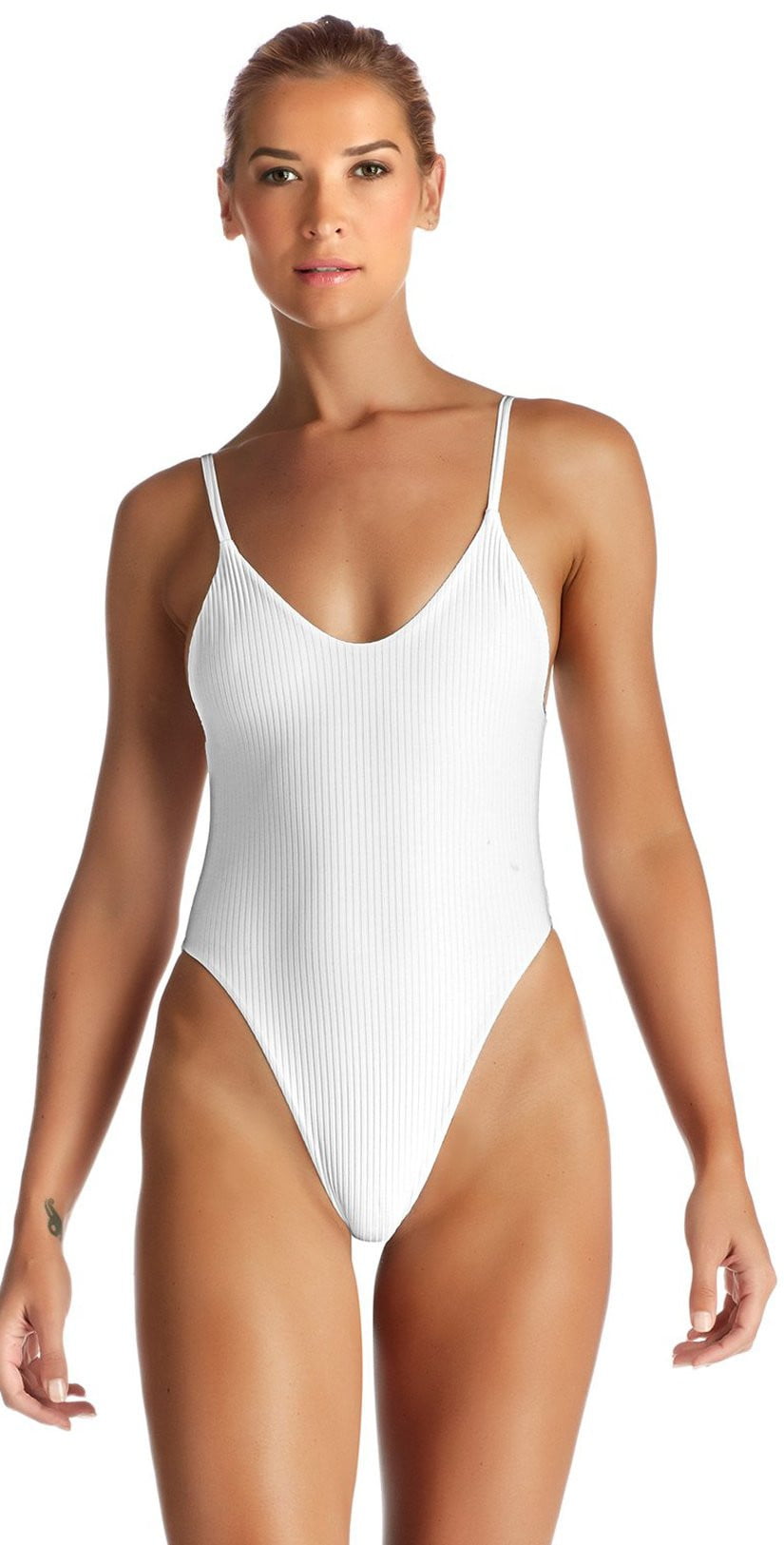  Vitamin A EcoRib Yasmeen One Piece In White