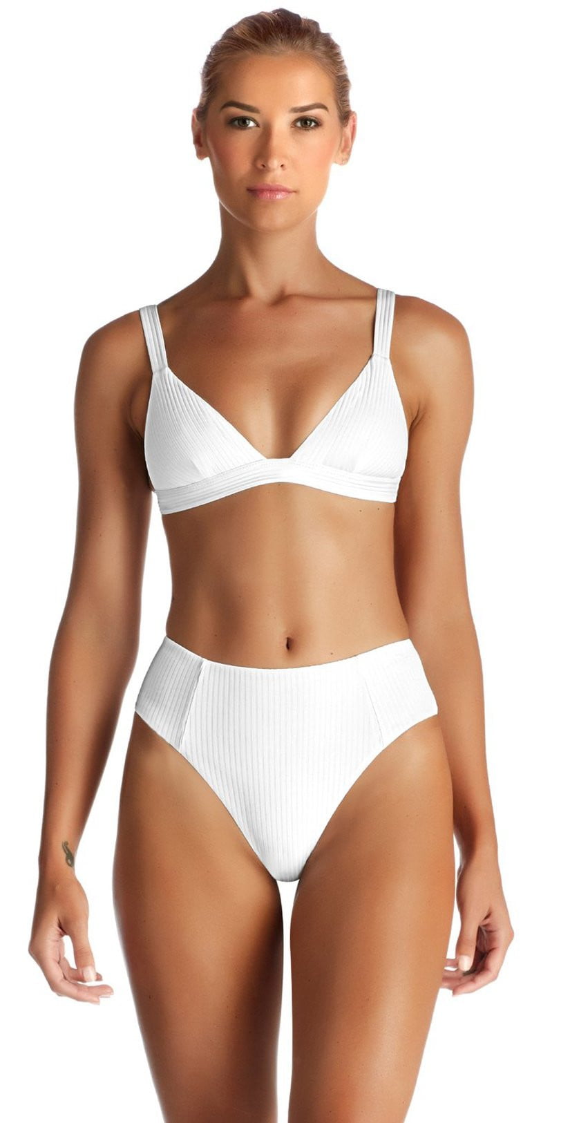  Vitamin A Neutra EcoRib Triangle Bikini Top In White