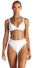  Vitamin A Neutra EcoRib Triangle Bikini Top In White
