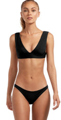  Vitamin A EcoLux Magnolia V-Neck Bikini Top In Black