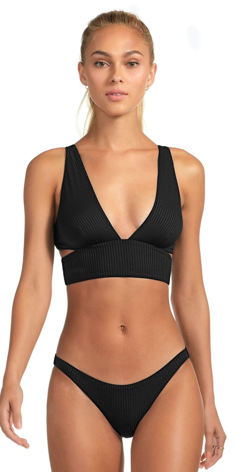  Vitamin A EcoRib Nicole Bikini Top In Black
