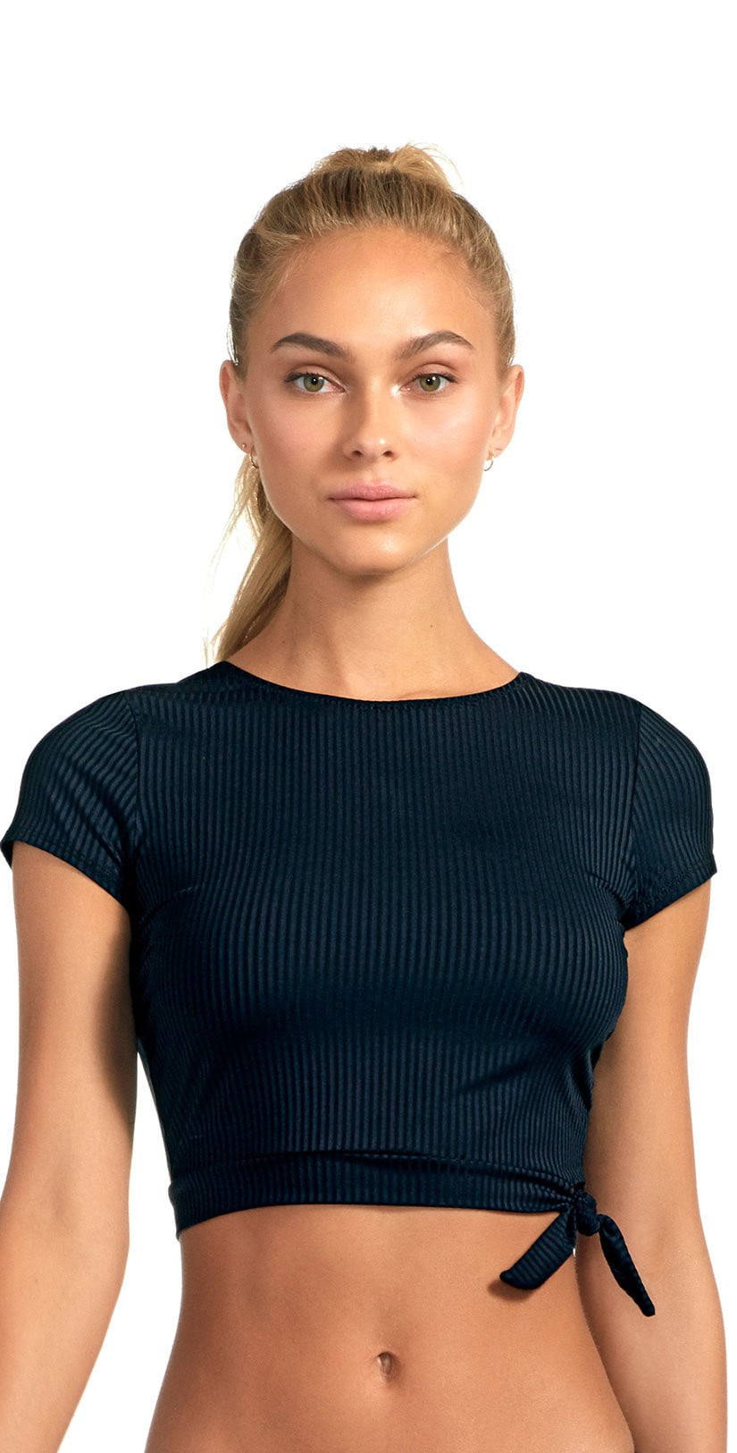  Vitamin A EcoRib Rica Crop Top In Black