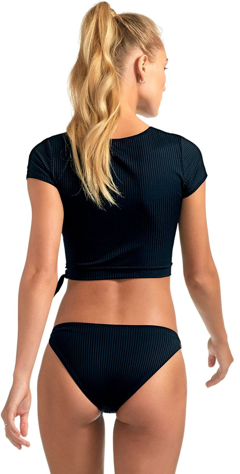  Vitamin A EcoRib Rica Crop Top In Black