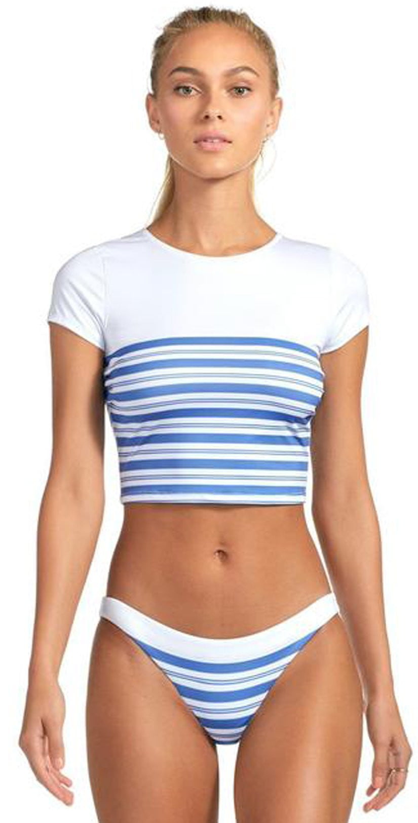  Vitamin A Luciana Full Coverage Bikini Bottom In Regatta Stripe