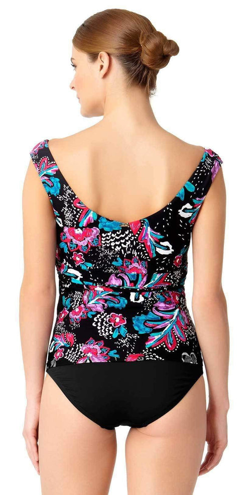  Anne Cole Off The Shoulder Wrap Tankini Top