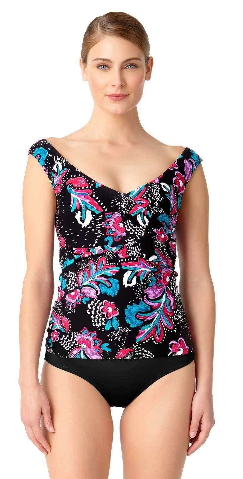  Anne Cole Off The Shoulder Wrap Tankini Top
