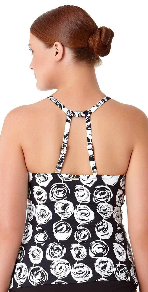  Anne Cole Plus Coming Up High Neck Tankini Top