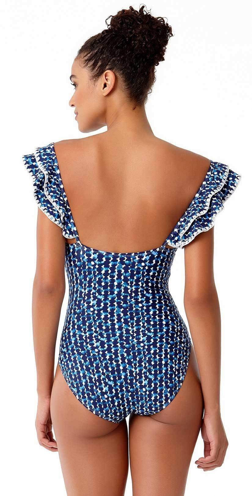  Anne Cole Studio Flounce Vintage One Piece Swimsuit