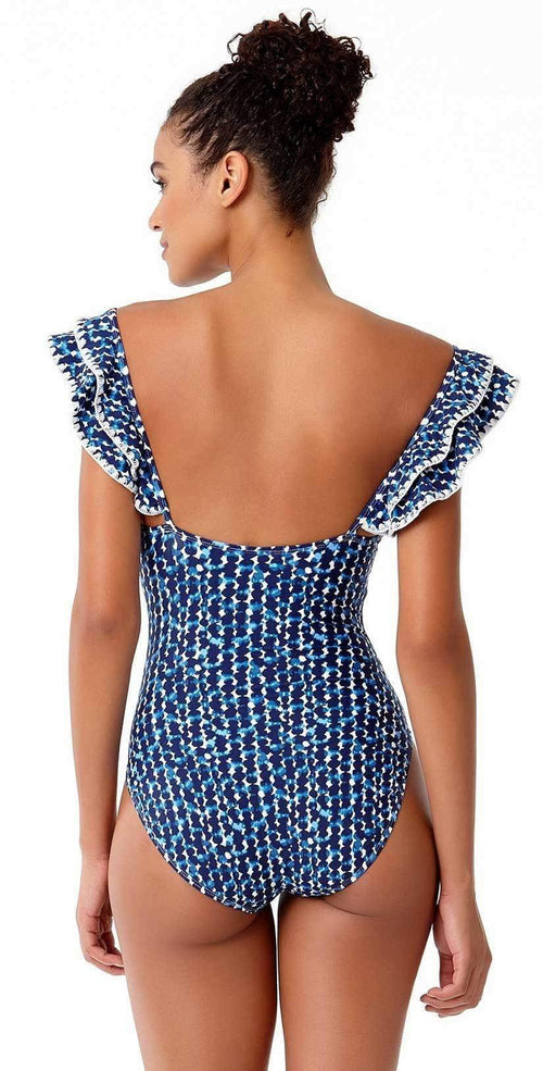  Anne Cole Studio Flounce Vintage One Piece Swimsuit