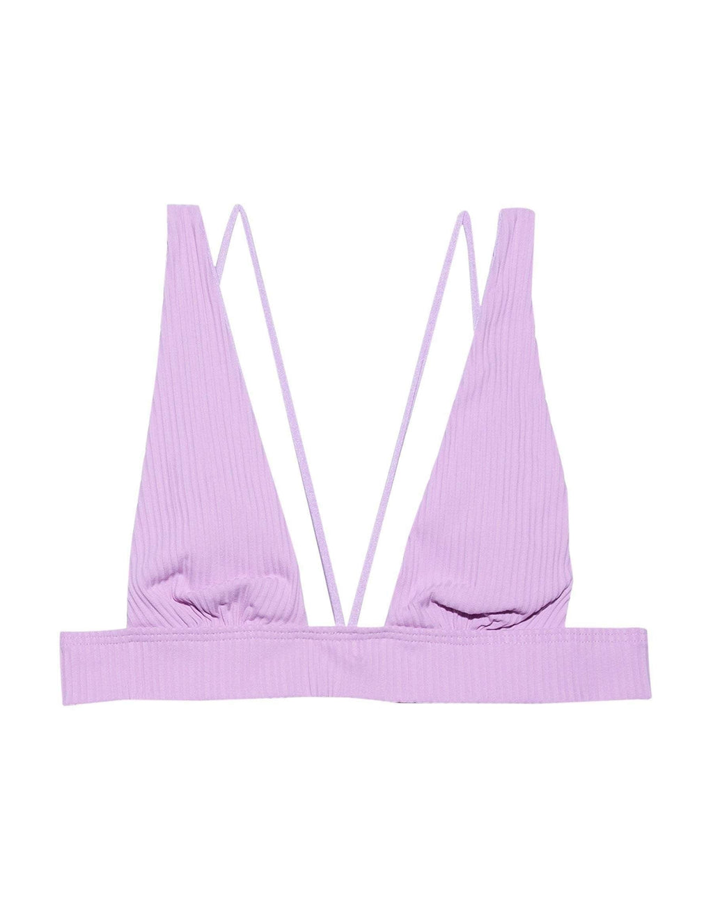  Beach Bunny Larson High Apex Bikini Top In Lavender
