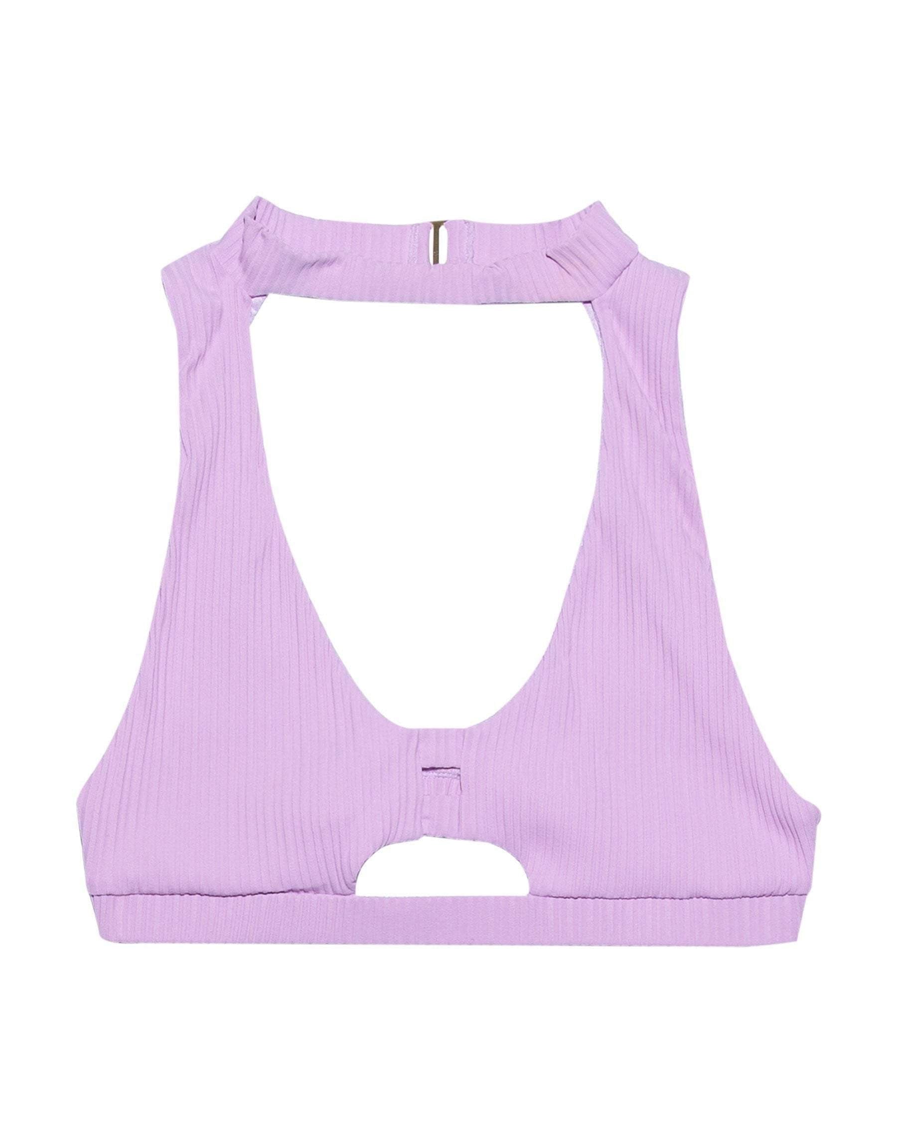  Beach Bunny Gwen High Neck Bikini Top In Lavender B19112T5-LAV