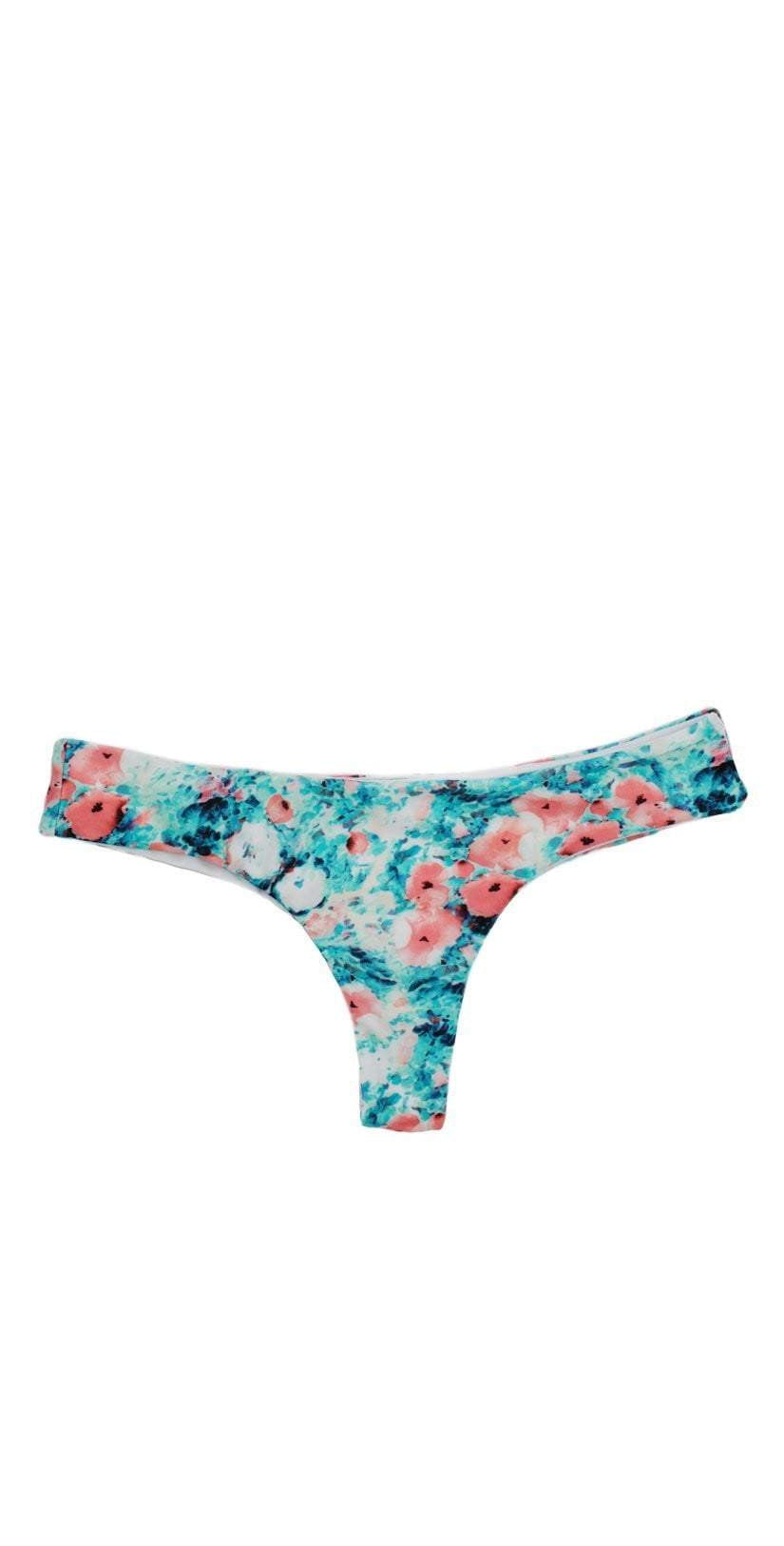  Beach Bunny Angela Skimpy Bikini Bottom In Coral Floral