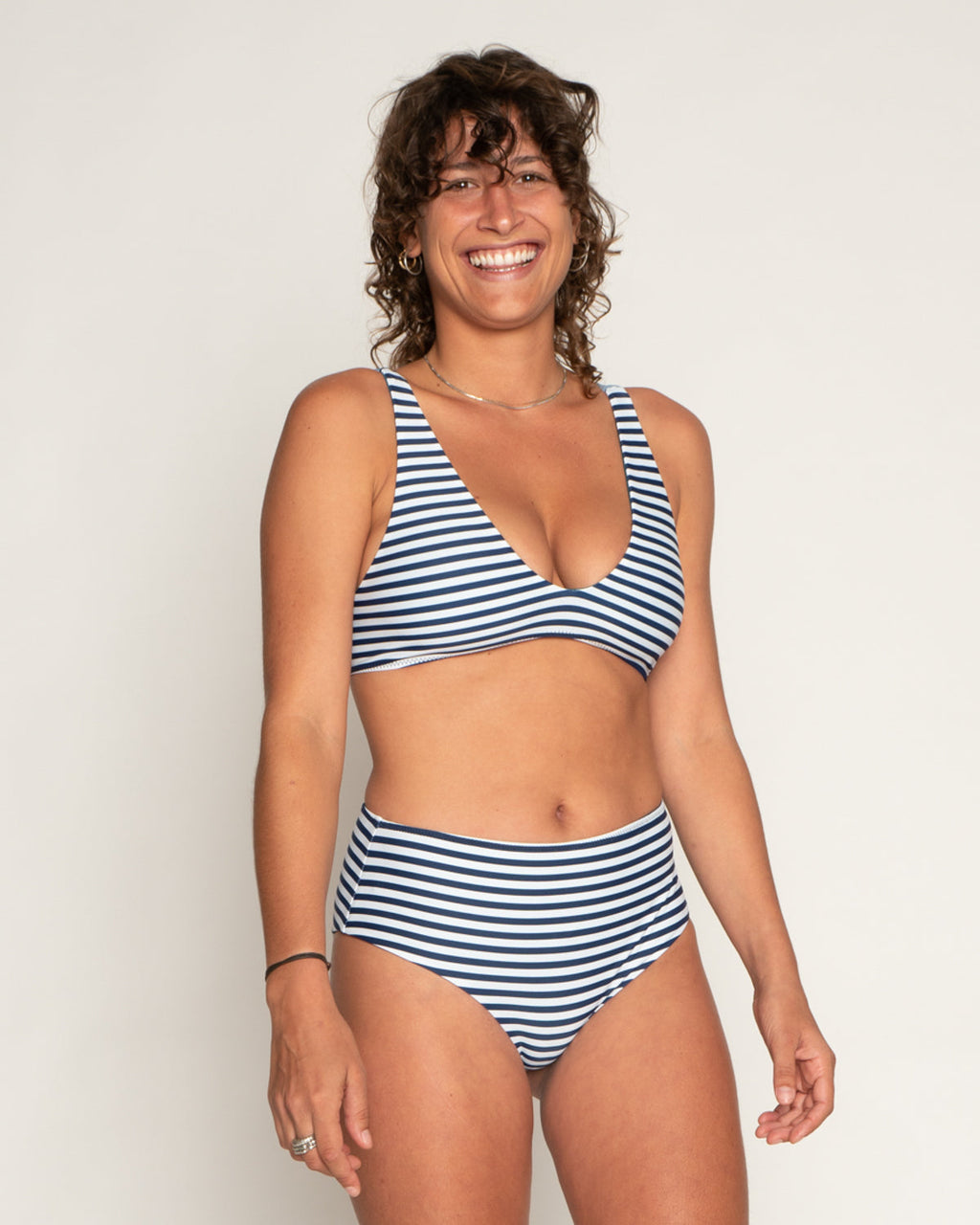  Brasilia Reversible Bikini Top - Navy Stripe