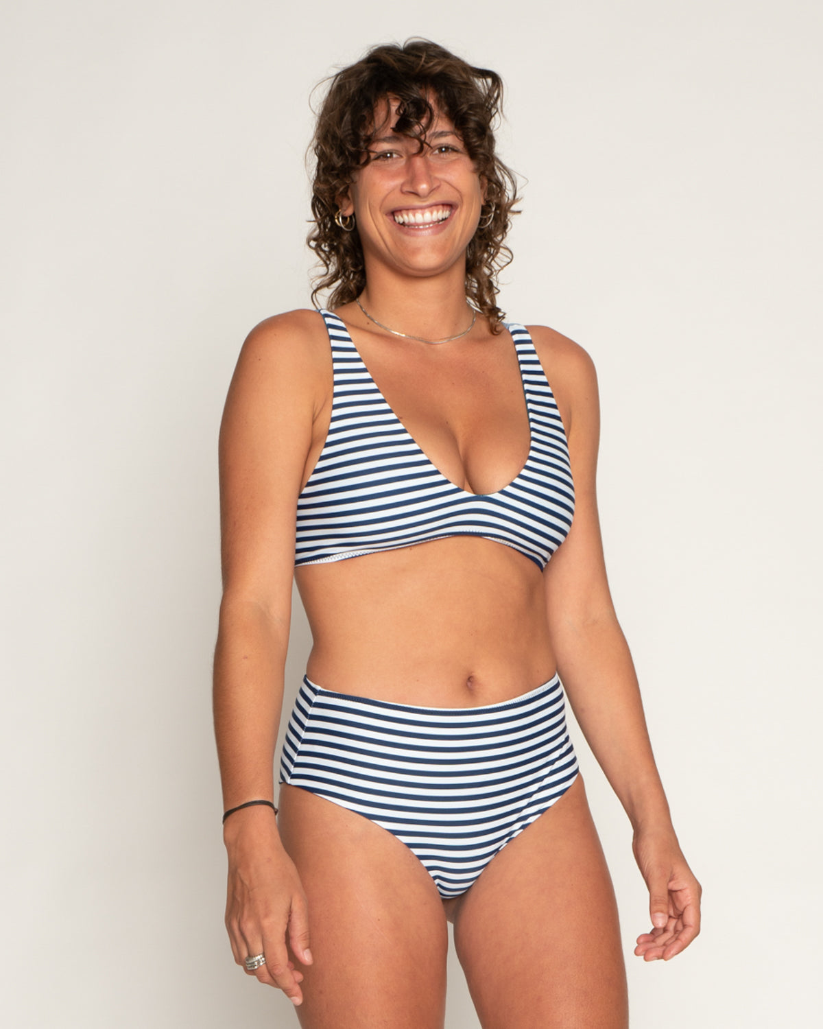  Brasilia Reversible Bikini Top - Navy Stripe