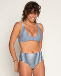  Brasilia Reversible Bikini Top - Navy Stripe
