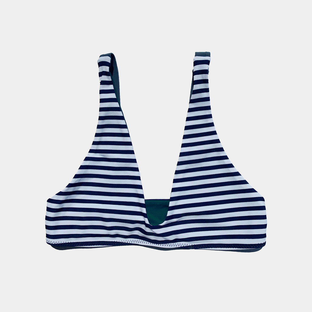  Brasilia Reversible Bikini Top - Navy Stripe