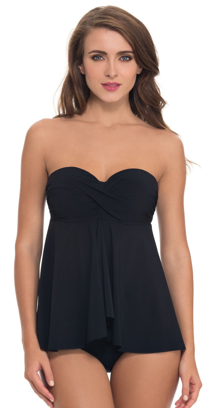  Profile By Gottex Tutti Frutti Black Shirred Sides Bottom 1P55-001