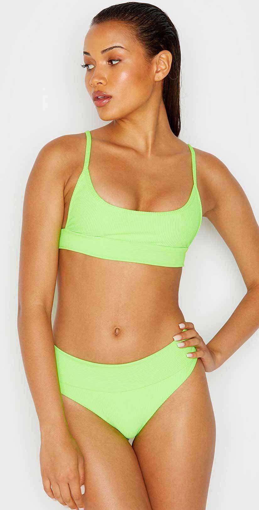  Frankies Bikinis Gavin Bikini Bottom In Acid Green