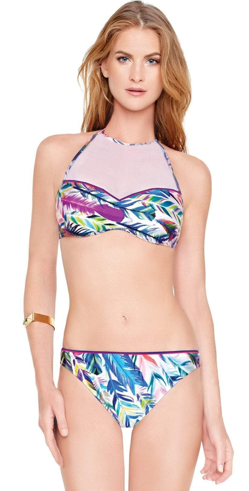  Gottex Les Plumes High Neck Bikini Set 16LP-952R-080