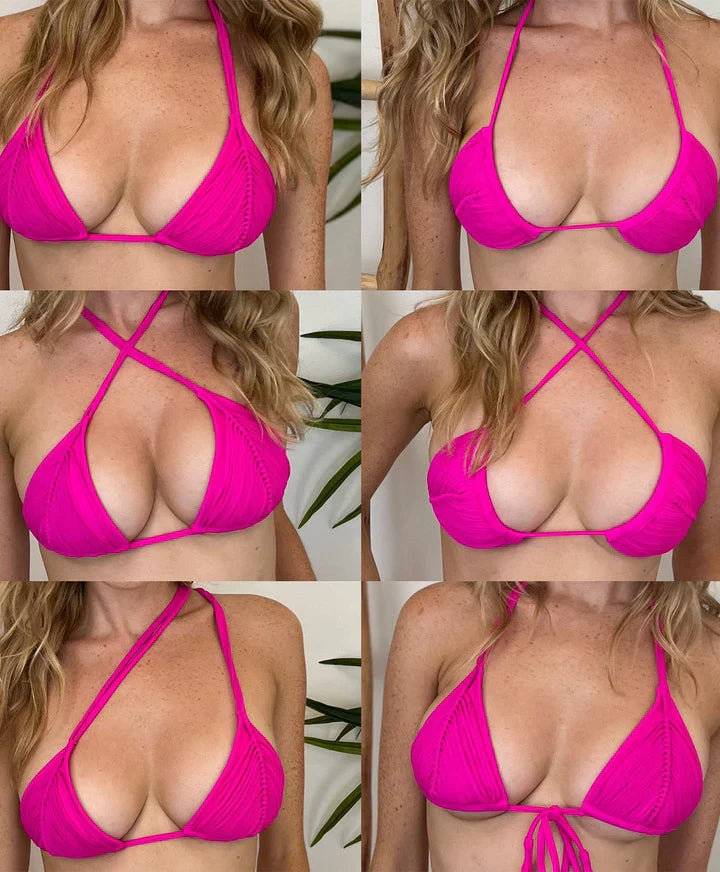  PQ Swim Hot Pink Basic Ruched Bottoms In Full Cut