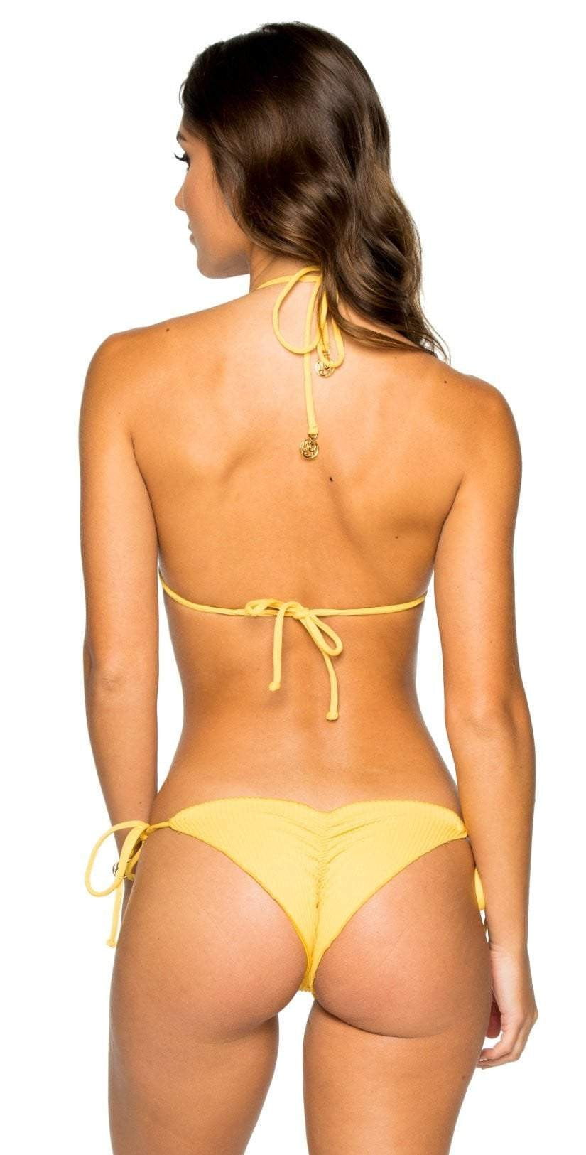  Luli Fama Costa Del Sol Tie Side Bikini Bottom In Banana