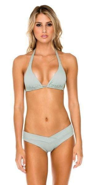  Luli Fama Orillas Del Mar Crossover Bikini Bottom In Green